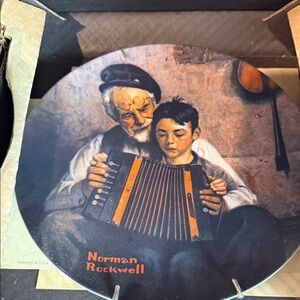 Norman Rockwell Decorative Plate with Accordion Design